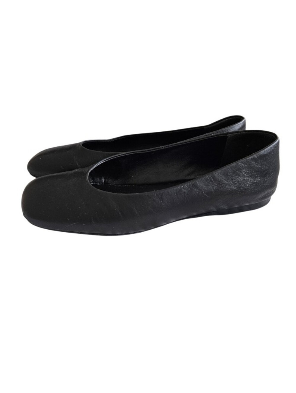 Vince Black Square-Toe Leather Ballet Flats - Picture 3 of 7